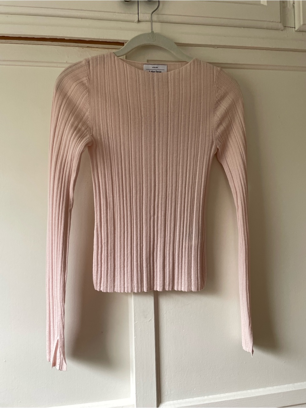 Thin Ribbed Merino Wool Sweater Top
